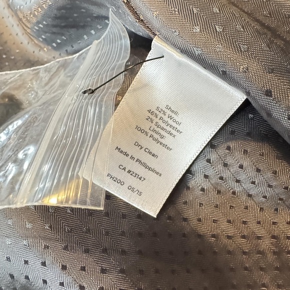 Talbots Blazer Womens Size 10 Gray Wool Blend Pinstripe One Button Jacket Office - Picture 7 of 12